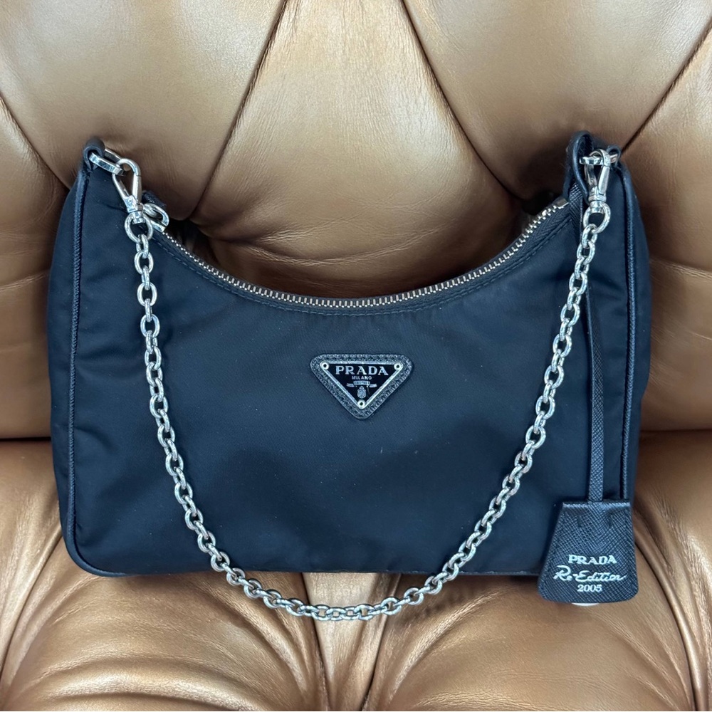 Prada Milano Re-edition cloth black in Nylon 2005 Econyl 100% Hand-Shoulder Mini